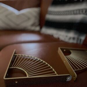 Gold Shelf Bracket Fan/sunbeam shaped Bracket Book Shelf Supports